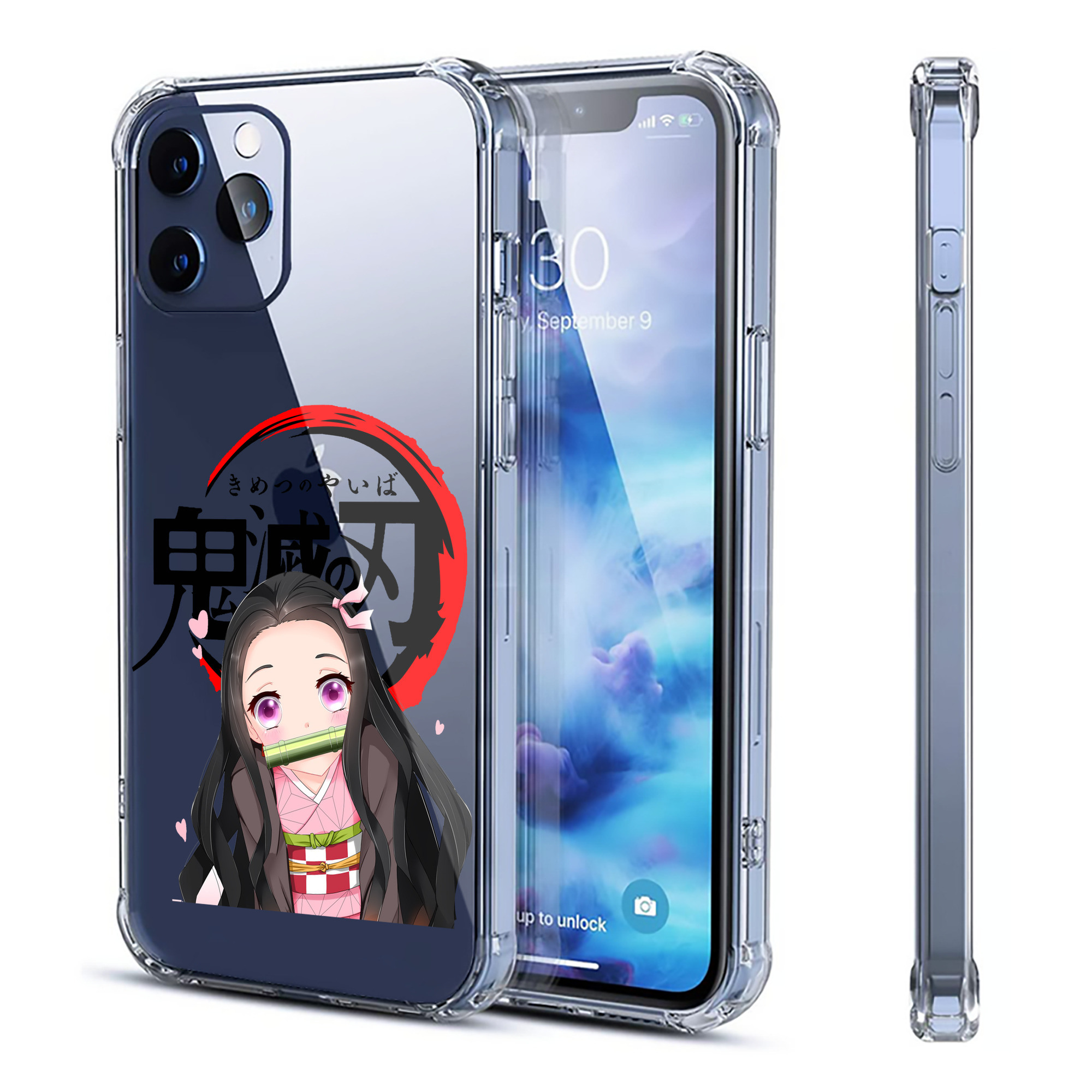 （画像用） 鬼滅の刃（きめつのやいば）竈門 禰󠄀豆子／かまど ねずこ Kamado Nezuko 【iPhone 12シリーズ対応】透明スマホケース（クリアソフトケース）